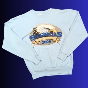 Y2K Light Blue Sturgis Black Hills Rally 2005 Crewneck Size S